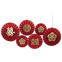 Wholesale Origami Pearl Red Paper Flower Fan Wedding Room Decoration Nihaojewelry main image 6