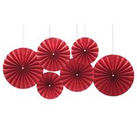Wholesale White Pearl Red Paper Flower Fan Wedding Room Background Wall Decoration Nihaojewelry main image 6