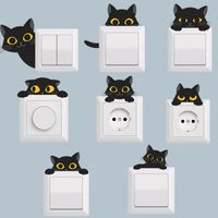 New Chic Cartoon Black Kitten Halloween Party Atmosphere Glazing Plate Glass Decorative Wall Sticker main image 2