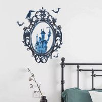 New Mirror Crow Castle Halloween Atmosphere Glazing Plate Glass Decorative Wall Sticker Self-adhesive main image 3