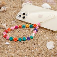 Ethnic Style 4mm Acrylic Golden Balls Mobile Phone Lanyard Color Matching Mixed Color Polymer Clay Cute Claw Anti-lost Mobile Phone Charm Women main image 4