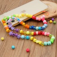 Wholesale Ethnic Acrylic Clashing Color Beads Letter Mobile Phone Lanyard Nihaojewelry main image 1