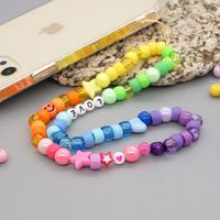 Wholesale Ethnic Acrylic Clashing Color Beads Letter Mobile Phone Lanyard Nihaojewelry main image 4