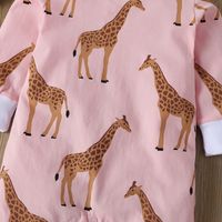 Wholesale Long Sleeve One-piece Pink Giraffe Romper Nihaojewelry main image 4