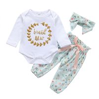Wholesale Long-sleeved Romper Trousers Two-piece Letter Baby Suit Nihaojewelry main image 6