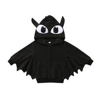 20.2 Million Holy Festival Kids' Overcoat Hooded Black Batwing Long Sleeve Boys' Autumn Cardigan Top Cross-border Wholesale main image 6