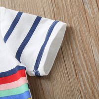 Short-sleeved Striped Baby Casual Dress Wholesale Nihaojewelry main image 4