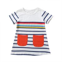 Short-sleeved Striped Baby Casual Dress Wholesale Nihaojewelry main image 6