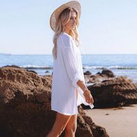 New Chiffon Zou Shirt Cardigan Beach Jacket Vacation Sun Protection Clothing Bikini Blouse Swimsuit Outwear Cardigan main image 6