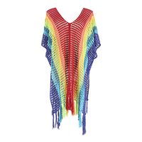 Wholesale Rainbow Color Stripe Hollow Bikini Blouse Nihaojewelry main image 3