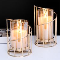 Nordic Creative Candlestick Decoration Wrought Iron Candle Decorative Supplies Candlelight Dinner Props Dining Table Home Flower Holder Candlestick main image 3