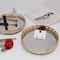 Wholesale Iron Mirror Shelf Round Storage Tray Nihaojewelry main image 5