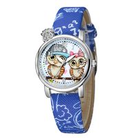 Wholesale Cute Owl Pattern Belt Children Watch Nihaojewelry sku image 4