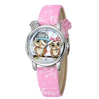 Wholesale Cute Owl Pattern Belt Children Watch Nihaojewelry sku image 6