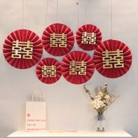 Wholesale Origami Pearl Red Paper Flower Fan Wedding Room Decoration Nihaojewelry sku image 4