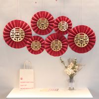 Wholesale Origami Pearl Red Paper Flower Fan Wedding Room Decoration Nihaojewelry sku image 3