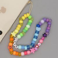 Wholesale Ethnic Acrylic Clashing Color Beads Letter Mobile Phone Lanyard Nihaojewelry sku image 3