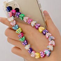 Ethnic Style 4mm Acrylic Golden Balls Mobile Phone Lanyard Color Matching Mixed Color Polymer Clay Cute Claw Anti-lost Mobile Phone Charm Women sku image 1