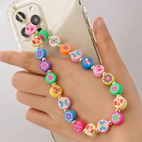 Ethnic Style 4mm Acrylic Golden Balls Mobile Phone Lanyard Color Matching Mixed Color Polymer Clay Cute Claw Anti-lost Mobile Phone Charm Women sku image 3
