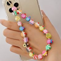 Ethnic Style 4mm Acrylic Golden Balls Mobile Phone Lanyard Color Matching Mixed Color Polymer Clay Cute Claw Anti-lost Mobile Phone Charm Women sku image 4
