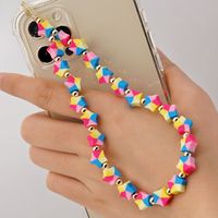 Ethnic Style 4mm Acrylic Golden Balls Mobile Phone Lanyard Color Matching Mixed Color Polymer Clay Cute Claw Anti-lost Mobile Phone Charm Women sku image 8