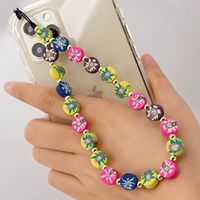 Ethnic Style 4mm Acrylic Golden Balls Mobile Phone Lanyard Color Matching Mixed Color Polymer Clay Cute Claw Anti-lost Mobile Phone Charm Women sku image 6