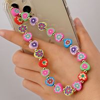 Ethnic Style 4mm Acrylic Golden Balls Mobile Phone Lanyard Color Matching Mixed Color Polymer Clay Cute Claw Anti-lost Mobile Phone Charm Women sku image 7