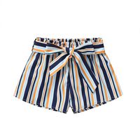 Cross-border New Arrival Children Shorts Korean Style Girls' Striped Bottoms Casual Pants Summer Spot Children's Clothing sku image 3
