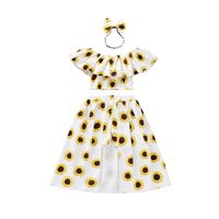 Wholesale Children's Print Sunflower Skirt Two-piece Nihaojewelry sku image 3