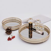 Wholesale Iron Mirror Shelf Round Storage Tray Nihaojewelry sku image 2