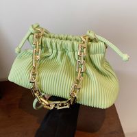 Unique Small Bag Women's Summer Versatile Messenger Bag 2021 New Trendy Fashion Shoulder Underarm Bag Pleated Bucket Bag main image 4