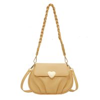 Wholesale Heart Buckle Fold One-shoulder Messenger Small Round Bag Nihaojewelry main image 6