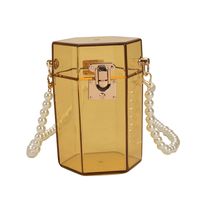 Wholesale Transparent Pearl Chain Portable Messenger Box Bag Nihaojewelry sku image 1