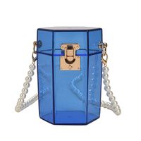 Wholesale Transparent Pearl Chain Portable Messenger Box Bag Nihaojewelry sku image 3