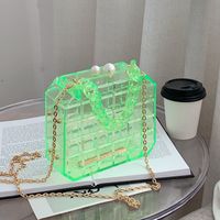 Wholesale Acrylic Jelly Color One-shoulder Messenger Small Square Bag Nihaojewelry sku image 2