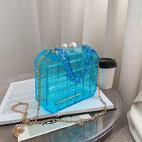 Wholesale Acrylic Jelly Color One-shoulder Messenger Small Square Bag Nihaojewelry sku image 3