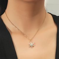 Wholesale Jewelry Zircon Snowflake Diamond Titanium Steel Necklace Nihaojewelry main image 3