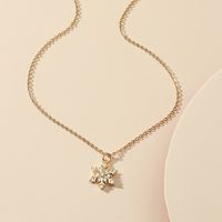 Wholesale Jewelry Zircon Snowflake Diamond Titanium Steel Necklace Nihaojewelry sku image 2