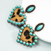 Wholesale Jewelry Bohemia Heart-shaped Earrings Leather Earrings Nihaojewelry main image 3