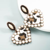 Wholesale Jewelry Bohemia Heart-shaped Earrings Leather Earrings Nihaojewelry sku image 1