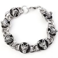 Wholesale Jewelry Retro Titanium Steel Wolf Head Bracelet Nihaojewelry main image 1