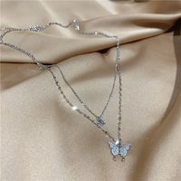Wholesale Jewelry Butterfly Pendant Double Layer Necklace Nihaojewelry main image 4
