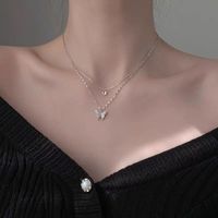 Wholesale Jewelry Butterfly Pendant Double Layer Necklace Nihaojewelry main image 6