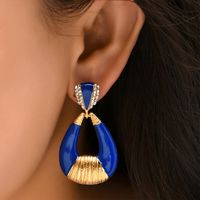 European And American High Profile Fashion Creative Earrings Hollow Drop-shaped Diamond Women's Earrings Earrings Jewelry Wholesale main image 1