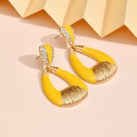 European And American High Profile Fashion Creative Earrings Hollow Drop-shaped Diamond Women's Earrings Earrings Jewelry Wholesale main image 3