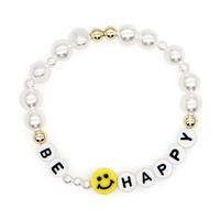 Personalized Japanese And Korean Style Hand-woven Yellow Smiley Face Small Bracelet Women's Cross-border New Arrival Ins Pearl Bracelet Wholesale main image 6