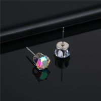 Wholesale Fashion Stainless Steel Six-claw Color Crystal Stud Earrings Nihaojewelry main image 4