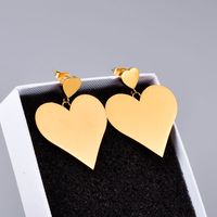 Wholesale Jewelry Titanium Steel Heart Double Earring Nihaojewelry main image 1