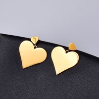 Wholesale Jewelry Titanium Steel Heart Double Earring Nihaojewelry main image 4