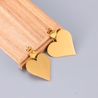 Wholesale Jewelry Titanium Steel Heart Double Earring Nihaojewelry main image 5
